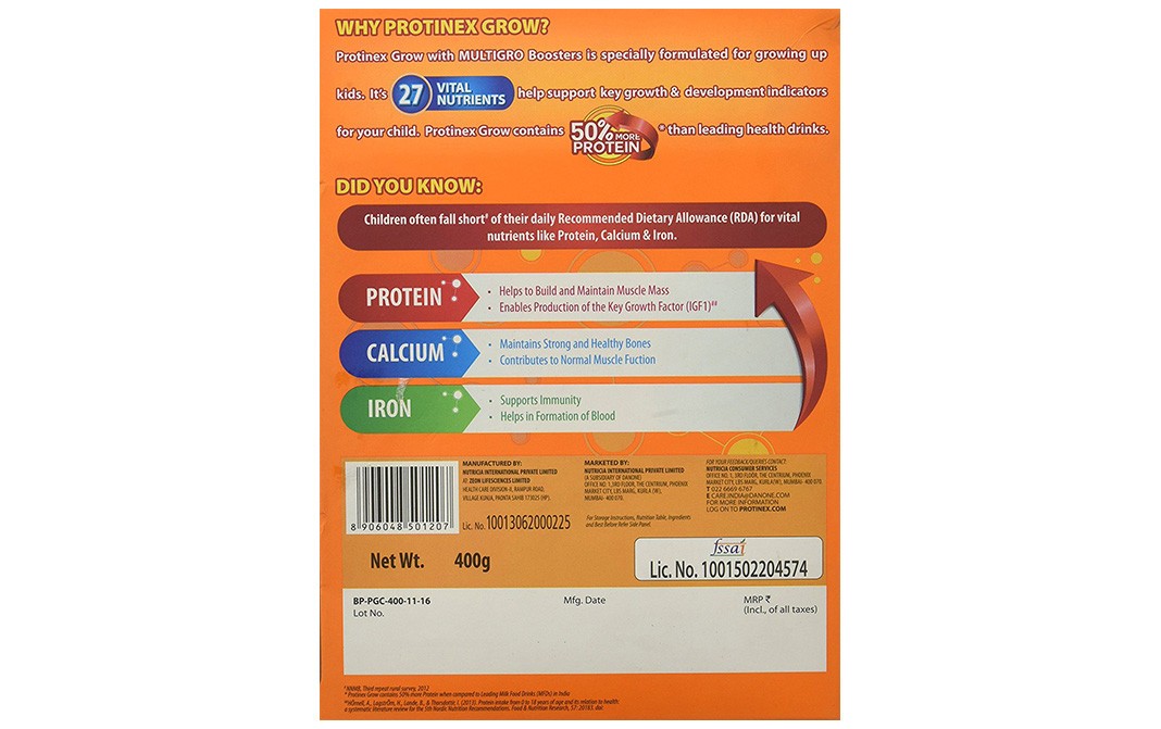 Protinex Grow Chocolate Flavour    Box  400 grams
